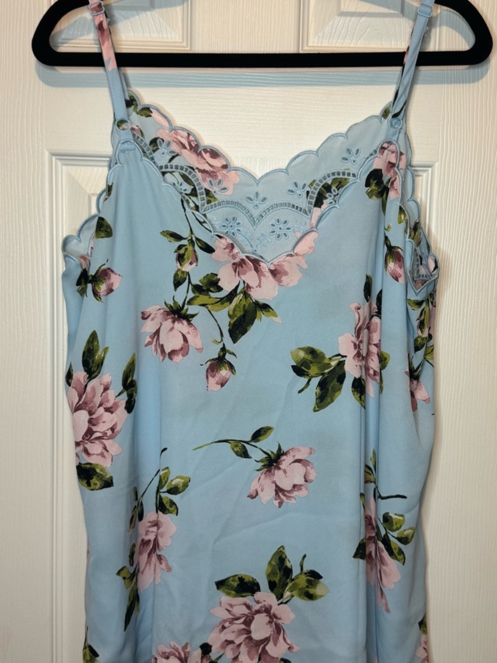 Torrid Light Blue Floral Lace-Trim Camisole